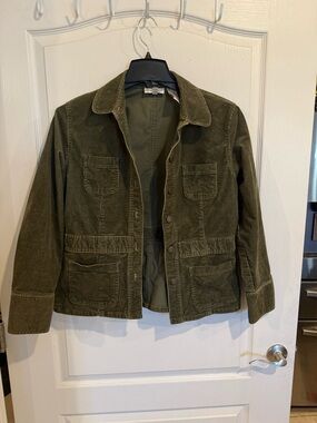 Jones New York Women's Olive green y2k Corduroy Utility Jacket pockets large